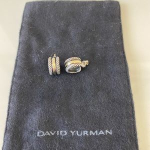 David Yurman two tone cable collection hoops